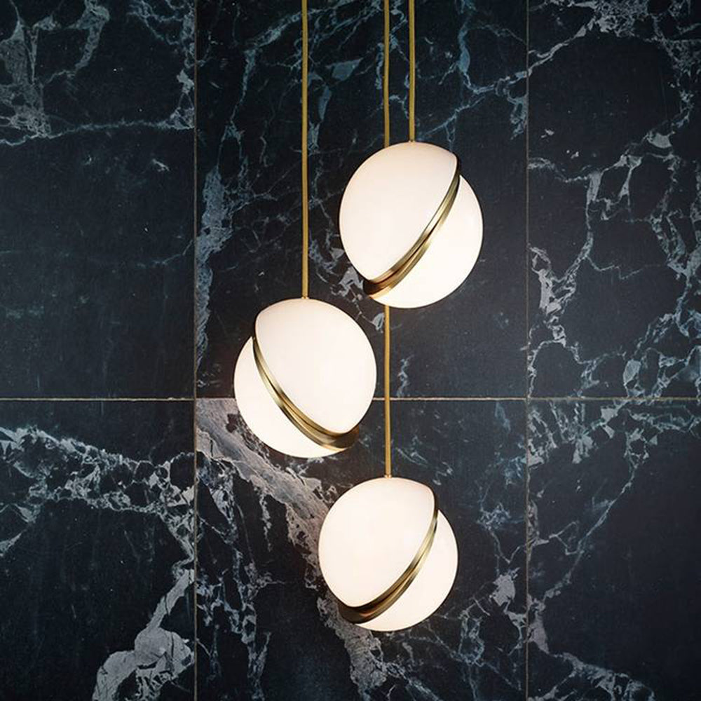 Valentina Simple Pendant Light, Gold & White - Lamp Copper