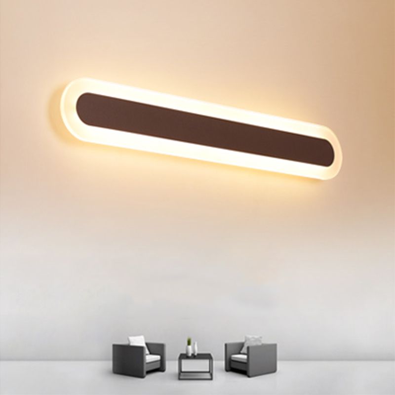 Arisha Modern Linear Vanity Wall Lamp, White/Brown, Bathroom - Lamp Copper