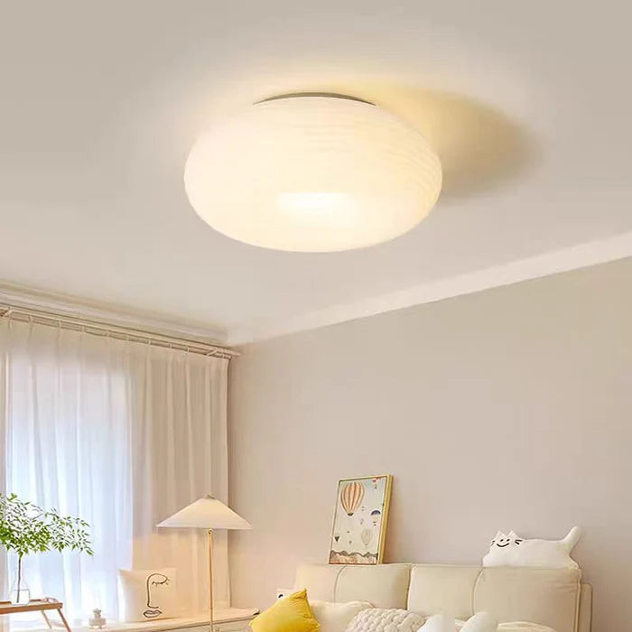 Arisha Flush Mount Ceiling Light Modern, Metal/Acrylic, White, Bedroom - Lamp Copper