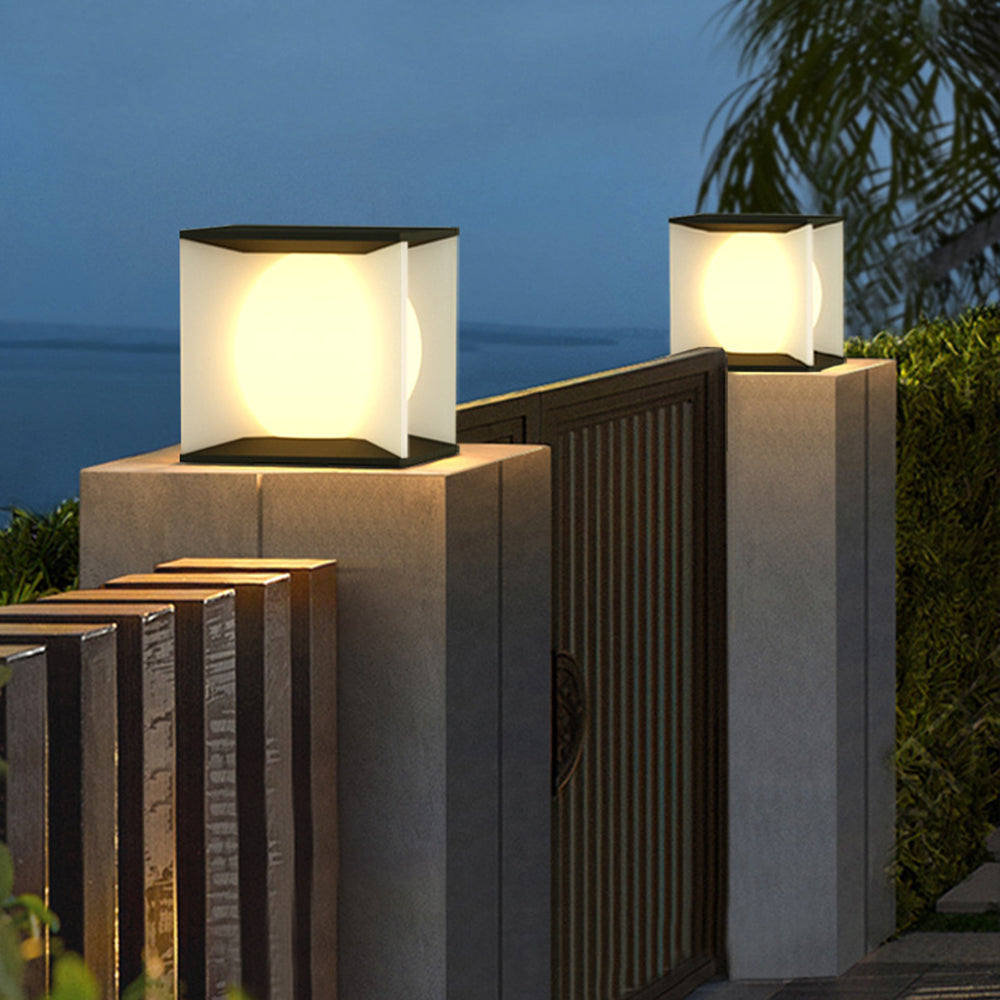 Ray Modern Moon Outdoor Pier-Mount Pillar Light - Lamp Copper
