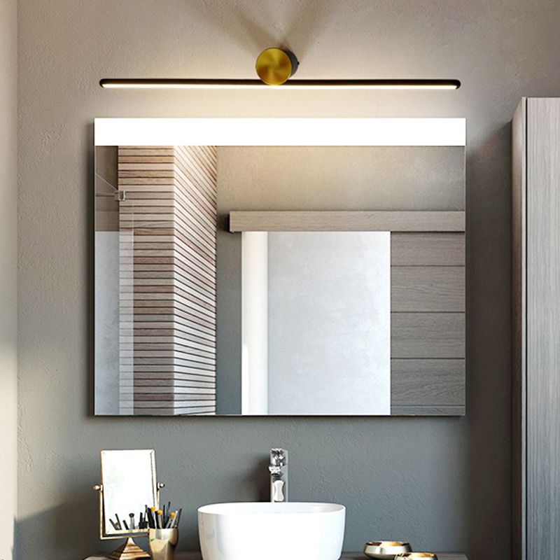 Arisha Modern Metal Linear Mirror Vanity Wall Lamp, Black/White - Lamp Copper