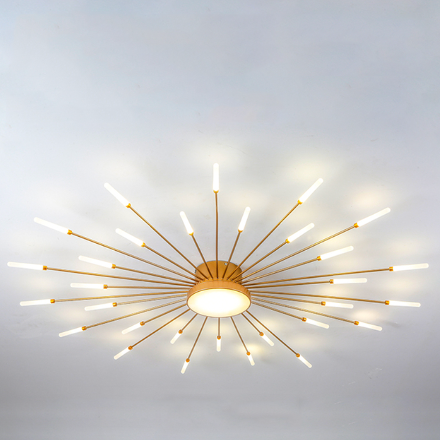 Wesley Modern Home Decoration Fireworks LED Ceiling Light - Lamp Copper
