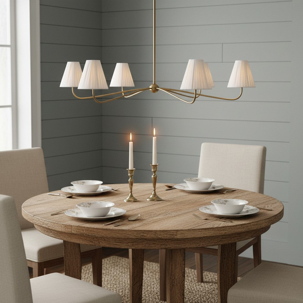 Fibura Pleated Shade Chandelier for Traditional Dining Room