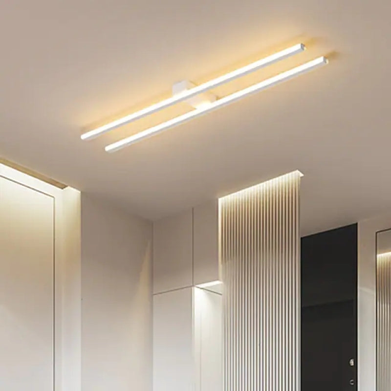 Arisha Modern Minimaliste Flush Mount Ceiling Light, Double-Linear - Lamp Copper