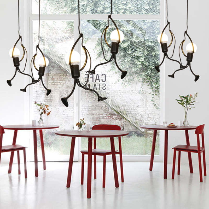 Miro Retro Modern Iron Man Pendant Light, Black - Lamp Copper