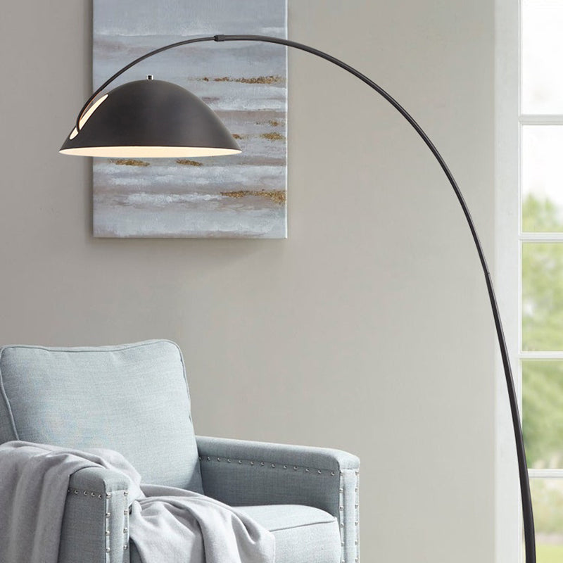 Avi Modrn Fishing Rod Metal Floor Lamp, Black - Lamp Copper