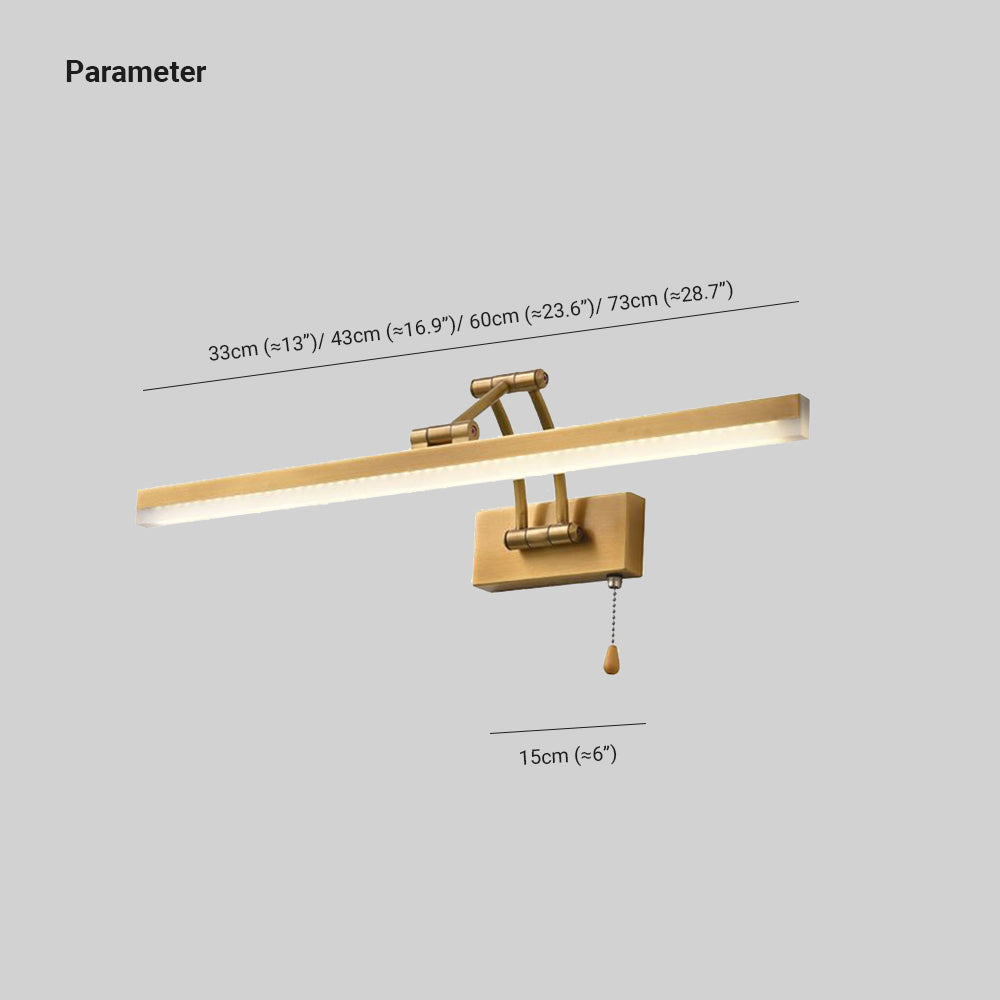 Arisha Linear Arc Light Poles Metal Black Vanity Wall Lamp - Lamp Copper