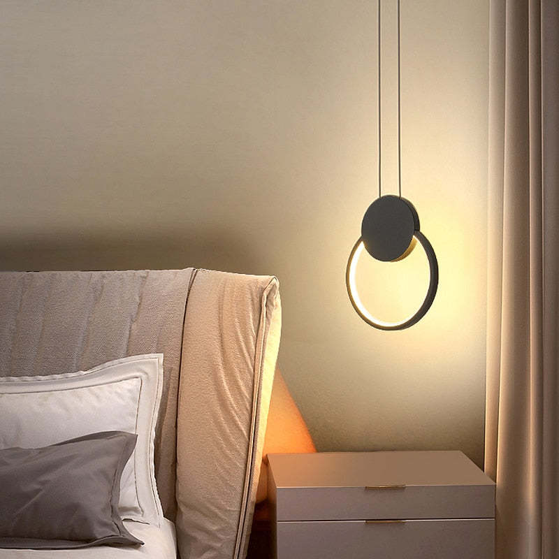 Doria Modern LED Pendant Light Black/White Metal Living Room - Lamp Copper
