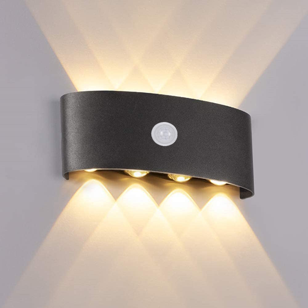 Ray Modern Simple Metal/Acrylic Fixtures Up And Down LED Light Wall Lamp, Black/White - Lamp Copper