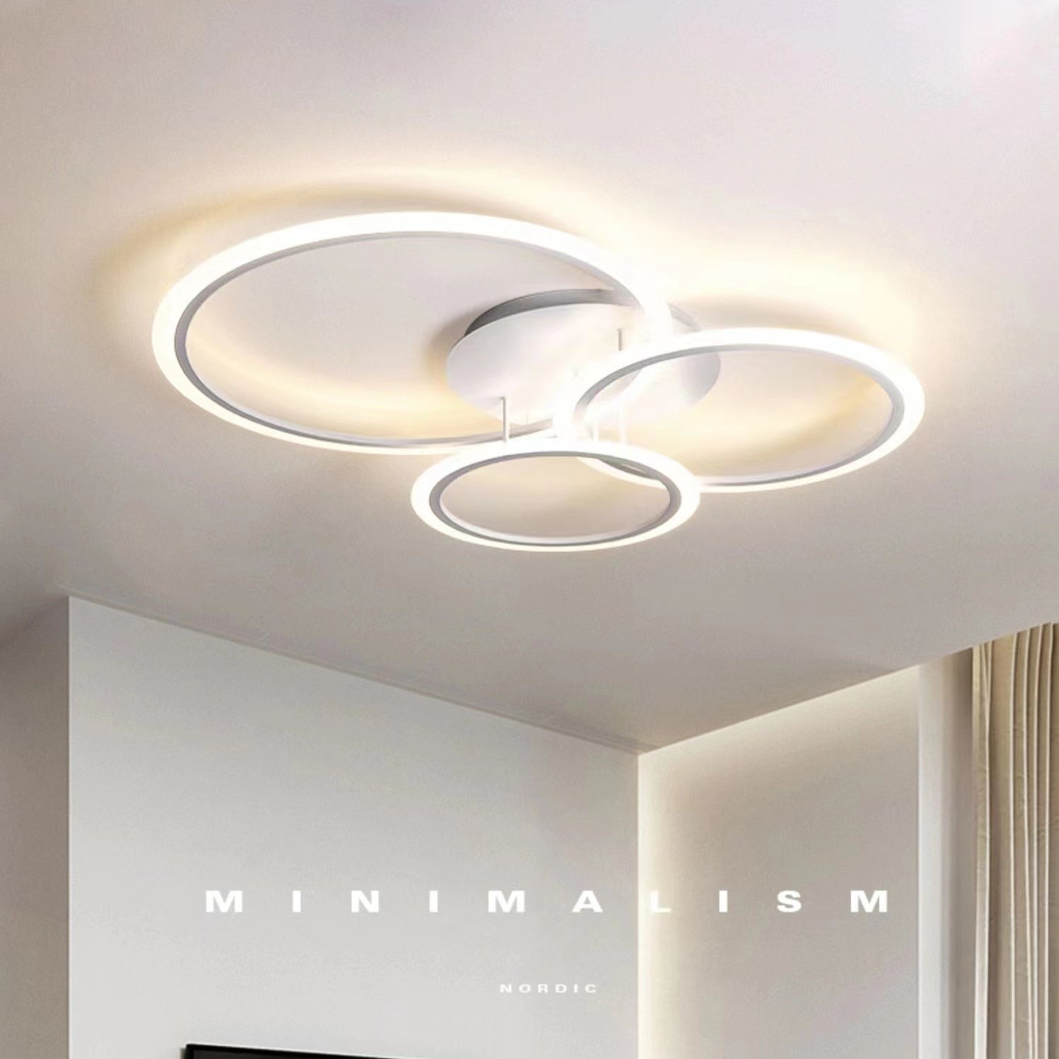Arisha LED Ceiling Light Circle Ring, Black & White - Lamp Copper