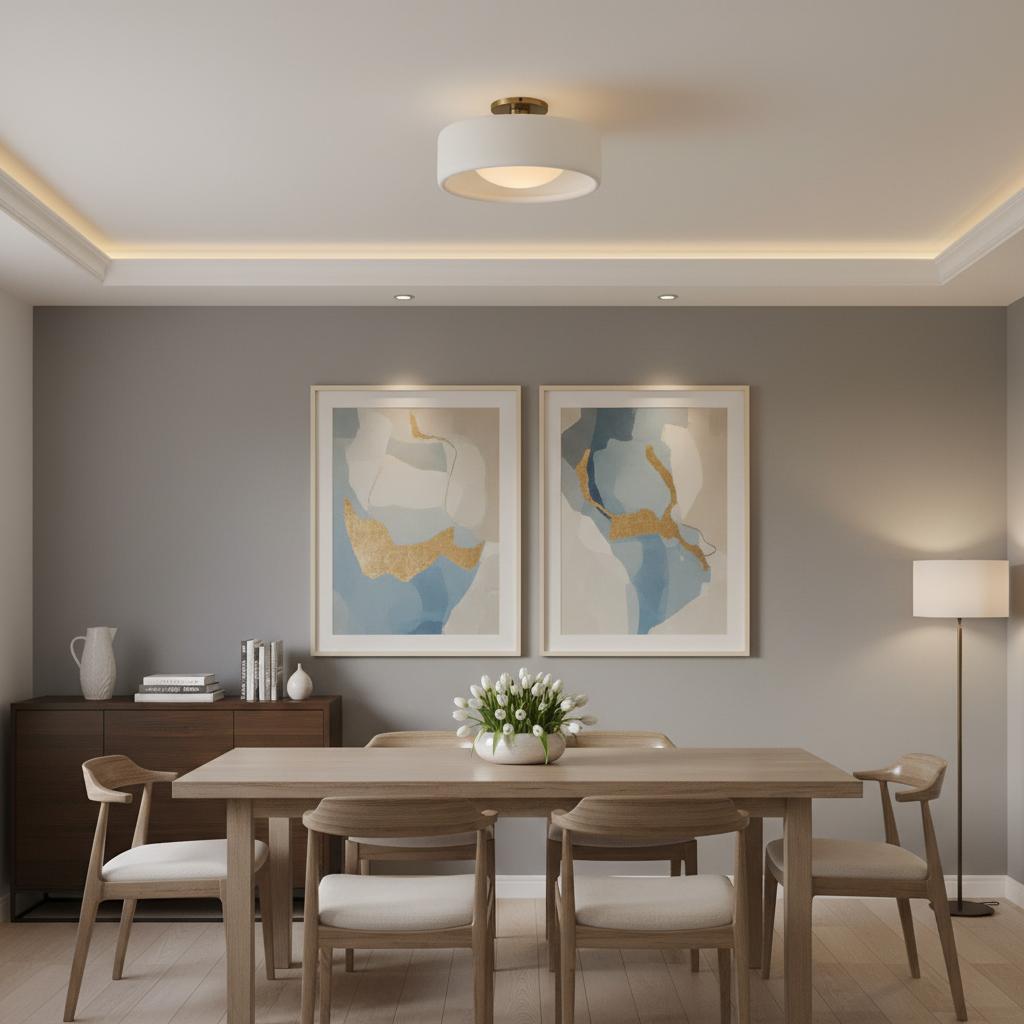 Kiln Porcelain Drum Ceiling Light