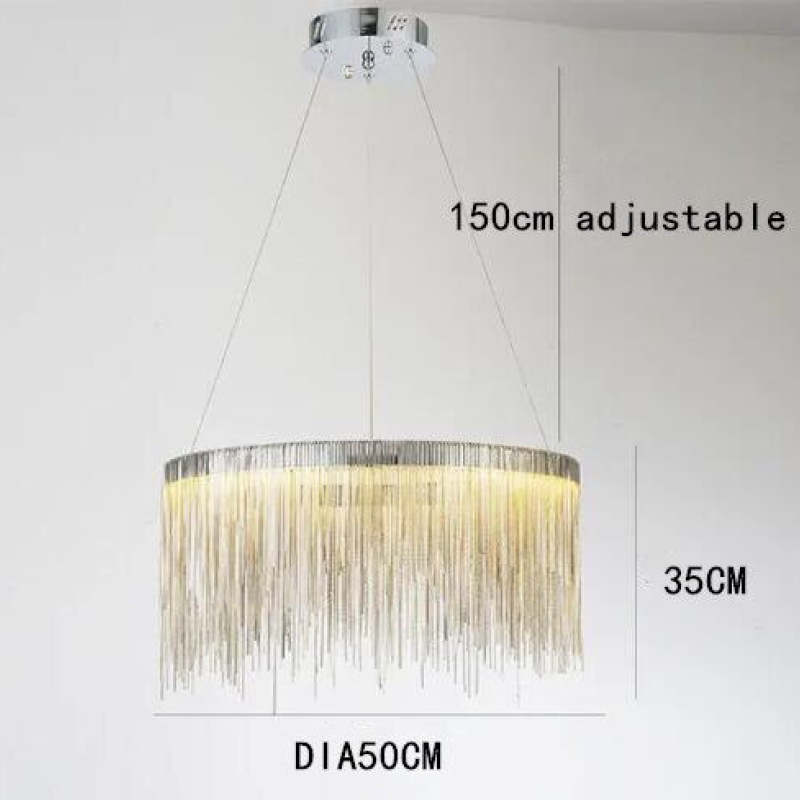 Arisha Tassel Chain Art Deco Pendant Light Silver/Gold Living Room/Hall - Lamp Copper