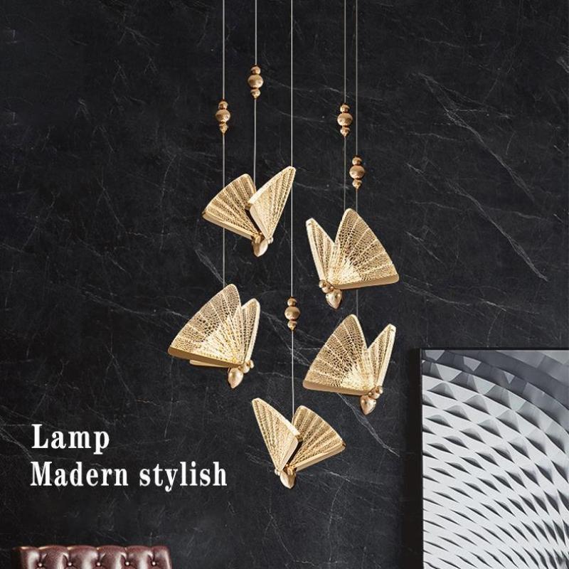 Arisha Art Deco Butterfly Pendant Light, 2 Color - Lamp Copper