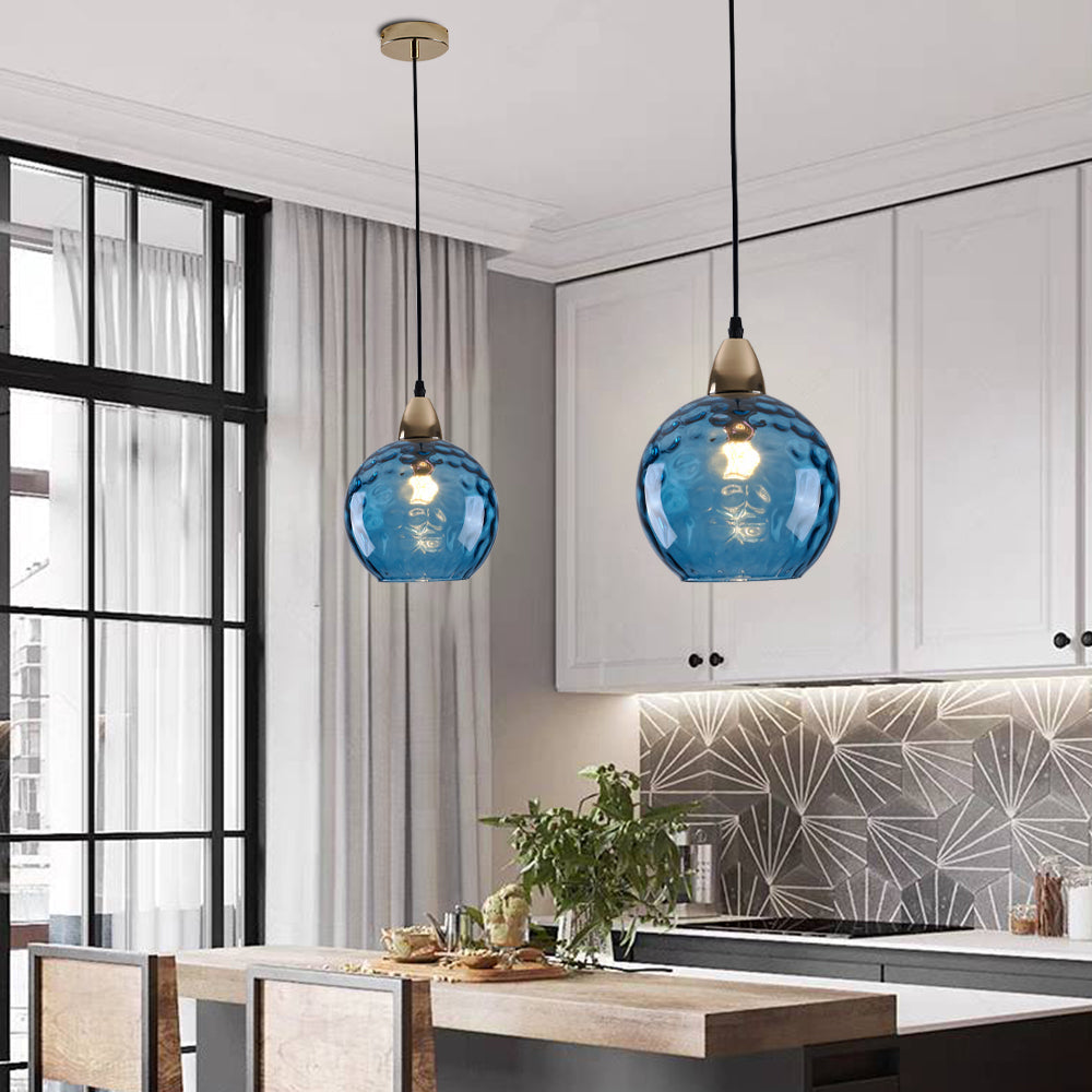 Water Ripple Glass Pendant Lights - Lamp Copper