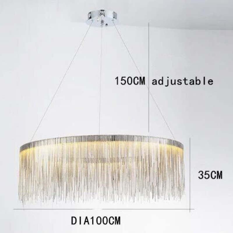 Arisha Tassel Chain Art Deco Pendant Light Silver/Gold Living Room/Hall - Lamp Copper