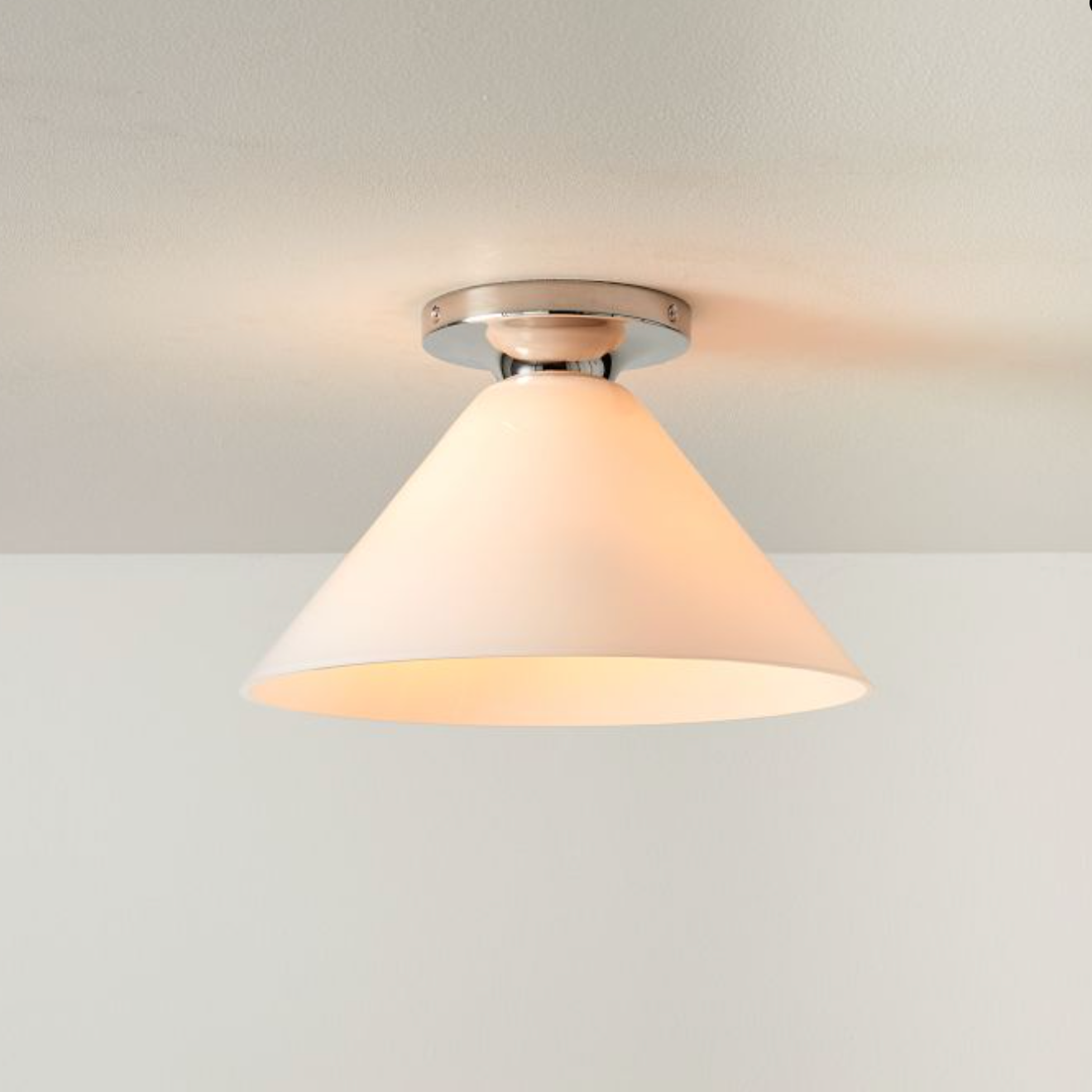 Cone Flush Mount Glass Ceiling Light Modern