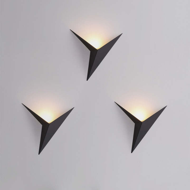 Calno Metal Modern LED Wall lamps for Bedroom, Triangle - Lamp Copper