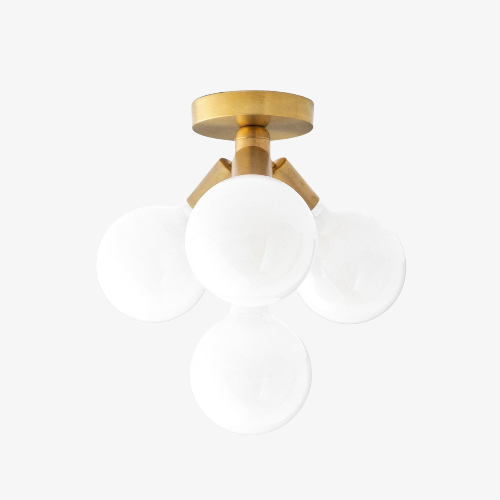 Pearl Opal White  Brass Flush Mount Light  Living Room