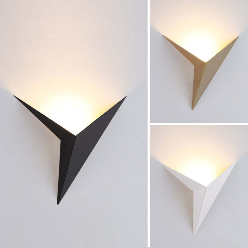 Calno Metal Modern LED Wall lamps for Bedroom, Triangle - Lamp Copper