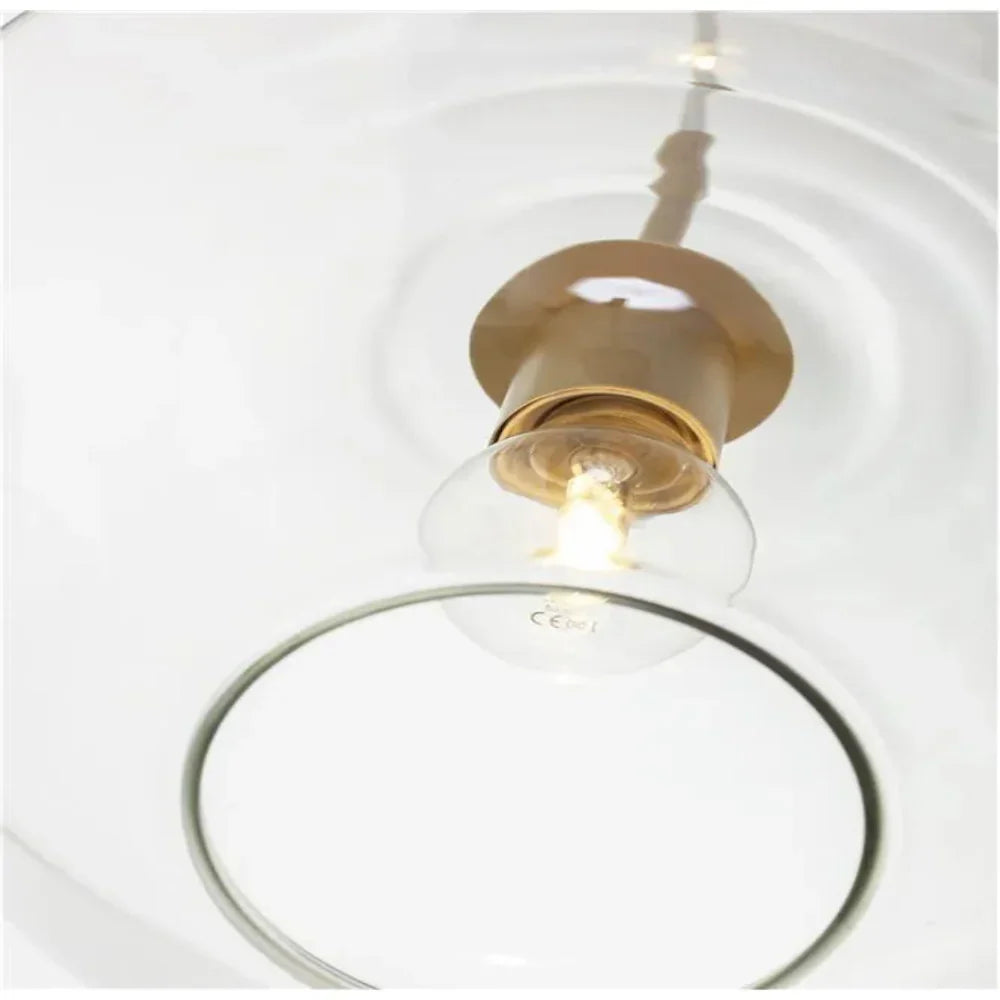 June Pendant Light Glass, Clear/Amber Diamond shape - Lamp Copper