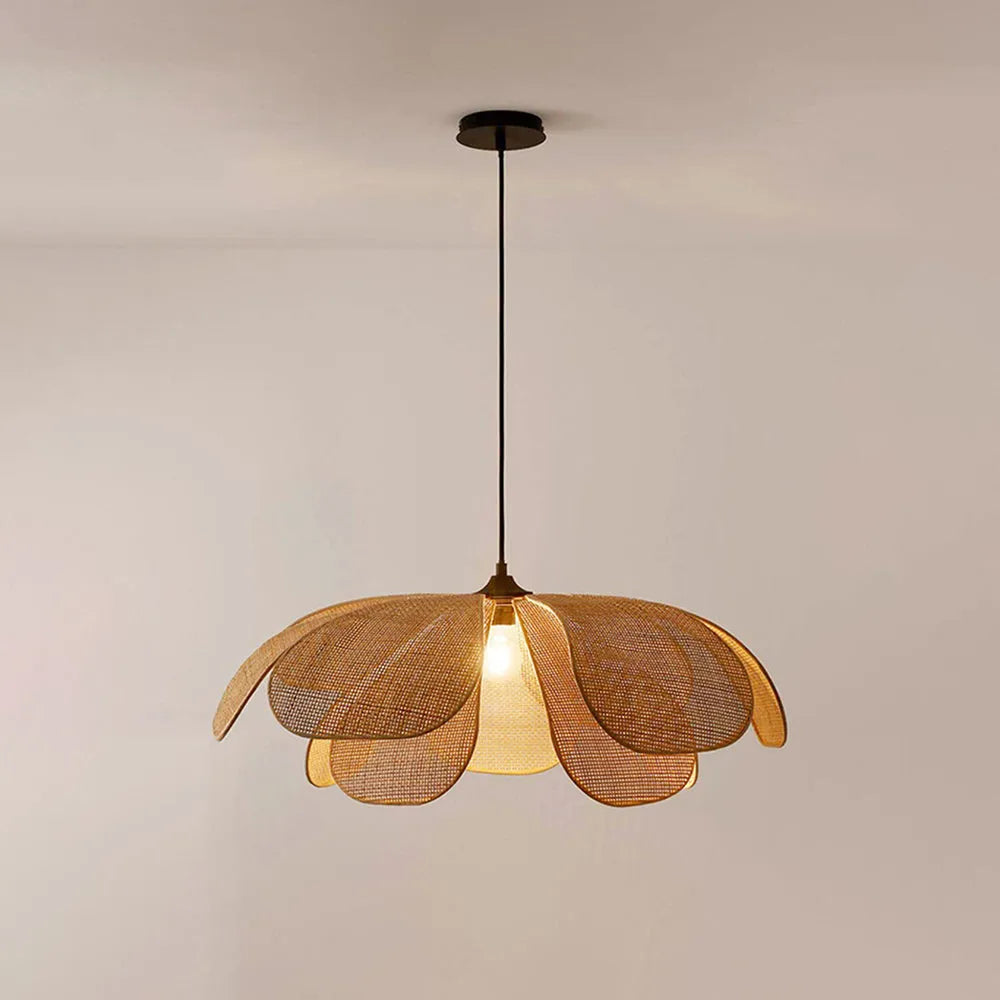 Aiko Handmade Pendant Light, Rattan/Willow Weave - Lamp Copper