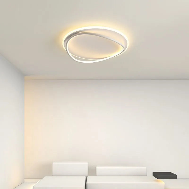 Arisha Minimalist Ring Modernom Flush Mount Ceiling Light - Lamp Copper