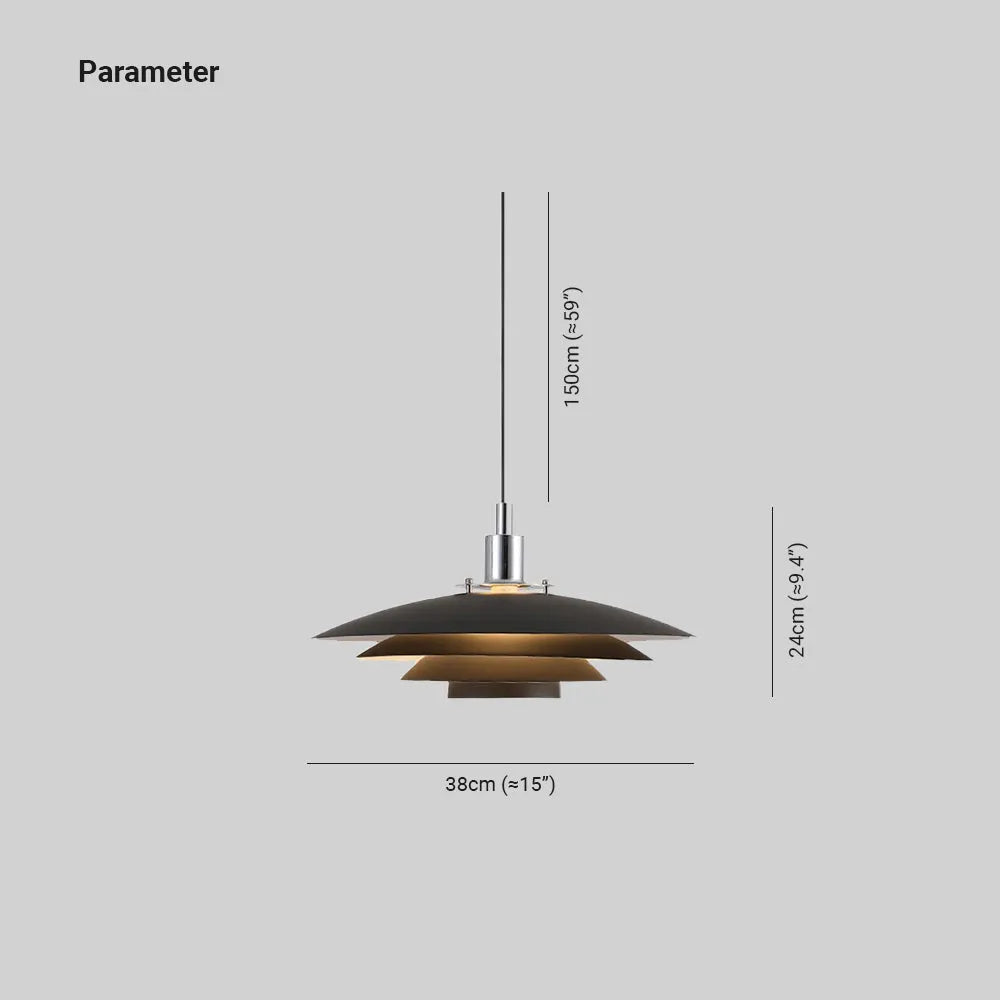 Nylo Contemporary Minimalist Frisbee Shaped Metal Pendant Light - Lamp Copper