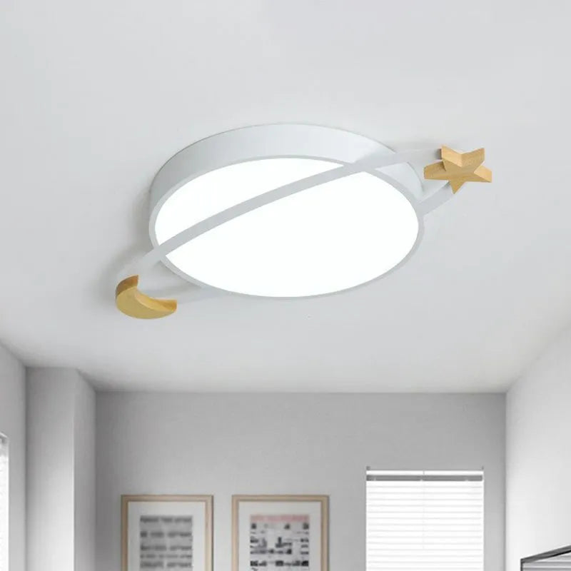Arisha Modern Acrylic Round Flush Mount Ceiling Light, Grey/White/Green - Lamp Copper
