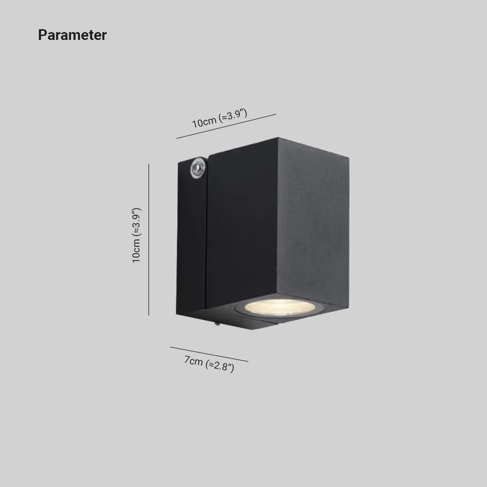 Artiq Modern Outdoor Rotatable Metal Spotlight Wall Lamp, Black - Lamp Copper