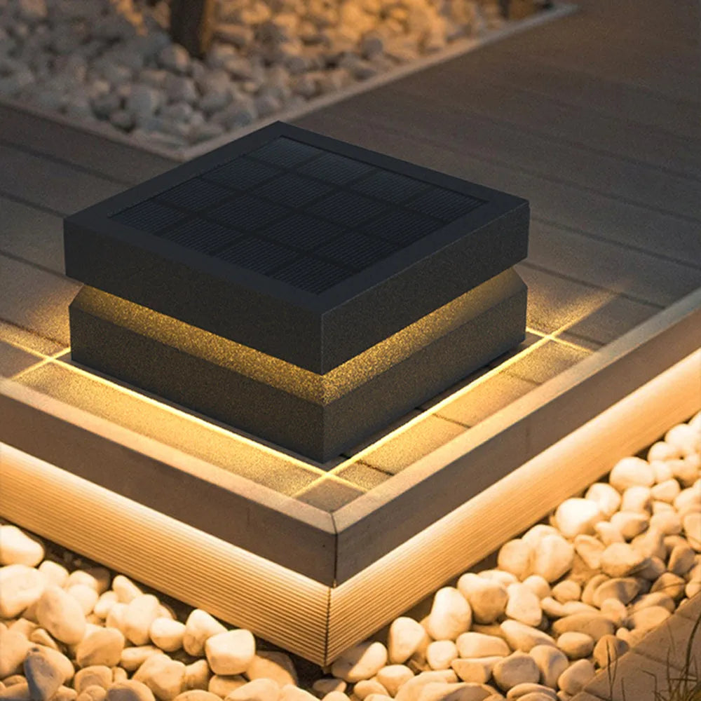 Axion Modern Concave Metal Black Outdoor Lamps, Solar - Lamp Copper