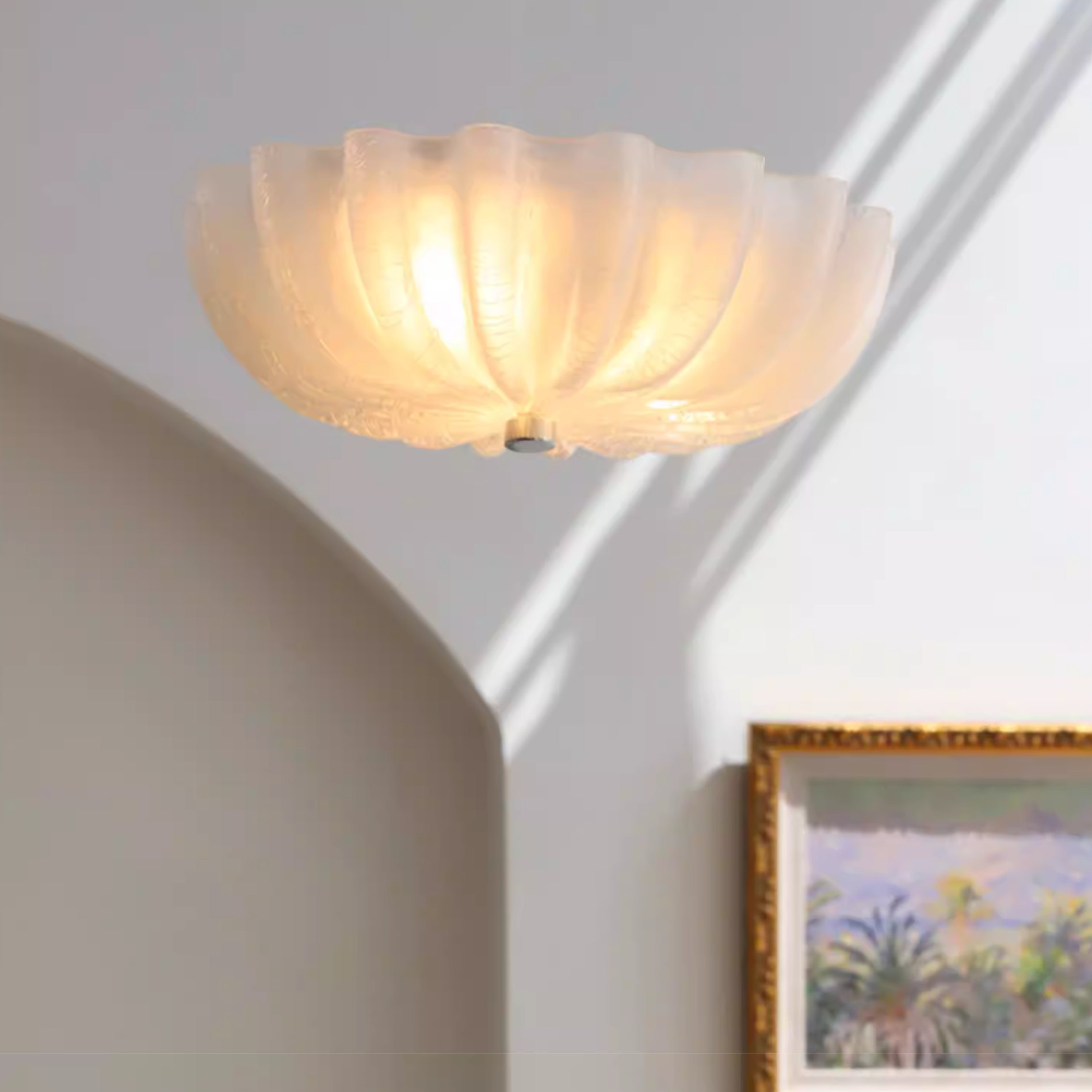 Norduli Modern Flower Glass Semi Flush Ceiling Light