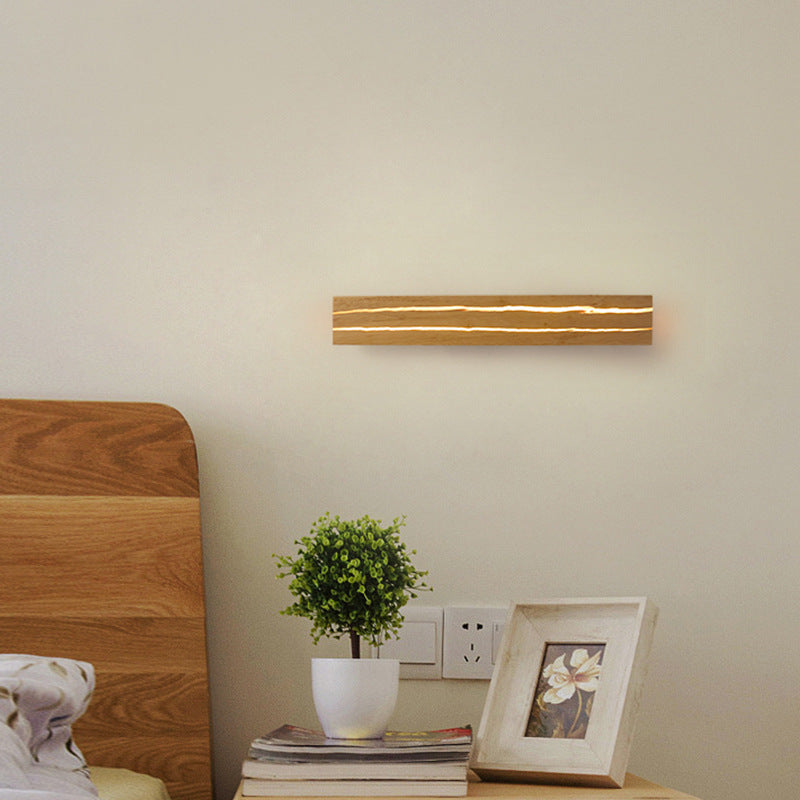 Muto Rotatable Crackle Nature Wood Board LED Wall Lamp - Lamp Copper