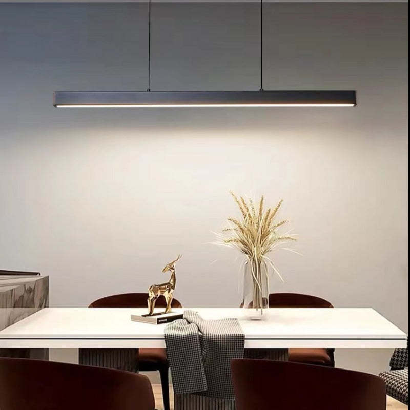 Thala Modern Linear Metal LED Pendant Light Black/Brown - Lamp Copper