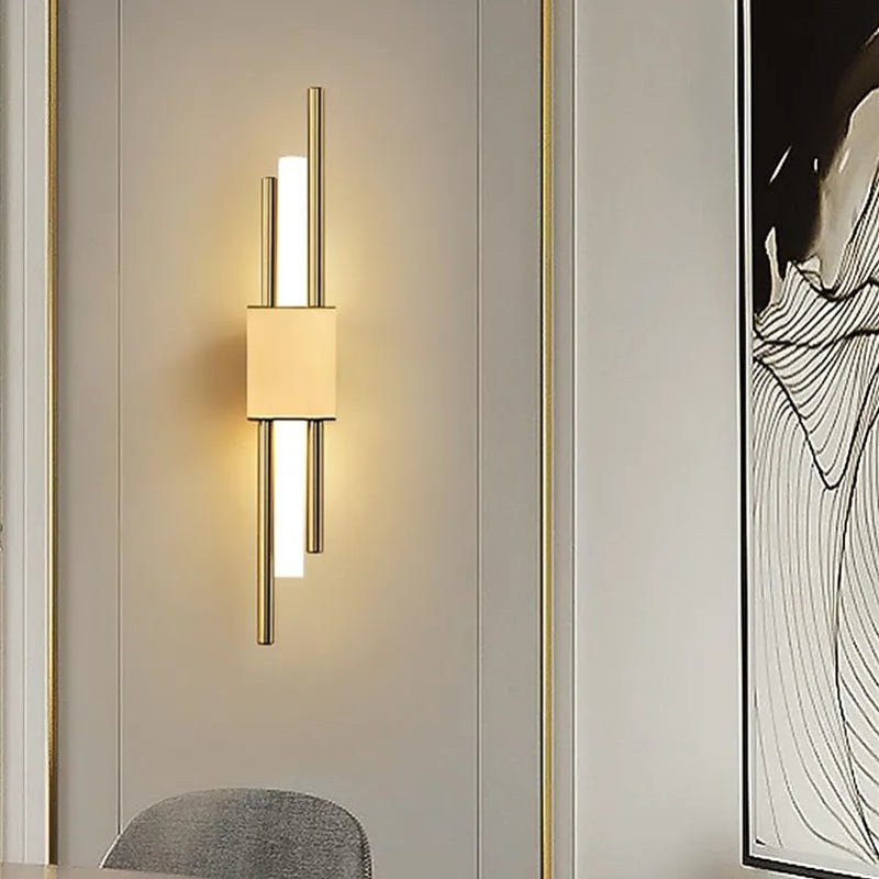 Dune Modern Bar Metal LED Wall Lamp, Black/Gold - Lamp Copper
