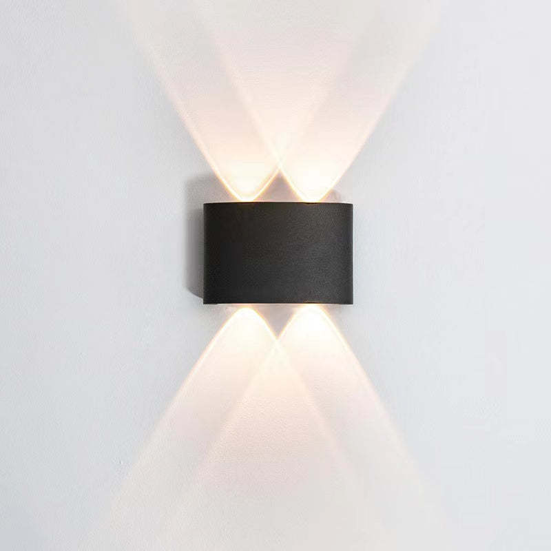 Tronix Modern Rectangular Metal Outdoor Wall Lamp, Black/White, Water-wave - Lamp Copper