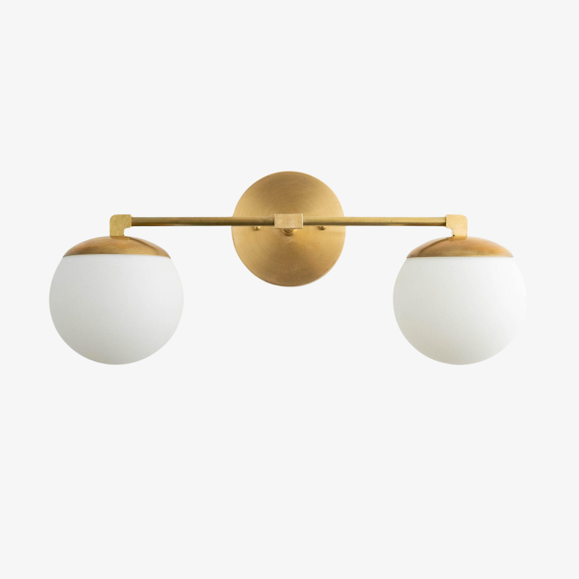 Pearl Milk Glass  Brass Wall Sconce Bathroom