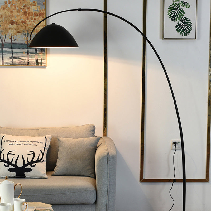 Avi Modrn Fishing Rod Metal Floor Lamp, Black - Lamp Copper