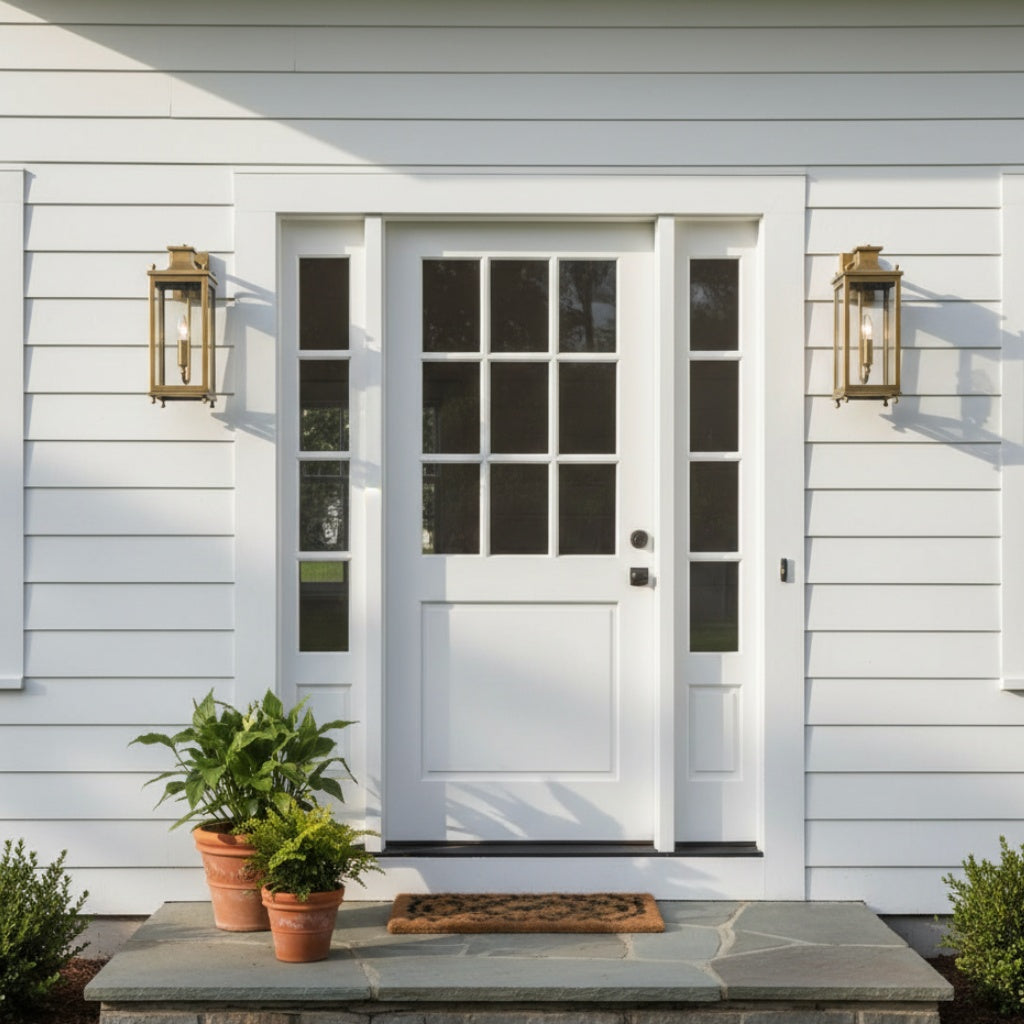 Guard  Wall Lamp  Brass Glass Outdoor