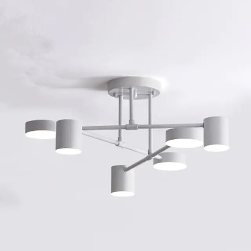 Quor LED Flush Ceiling Light, Black/White/Gold 6 Head - Lamp Copper