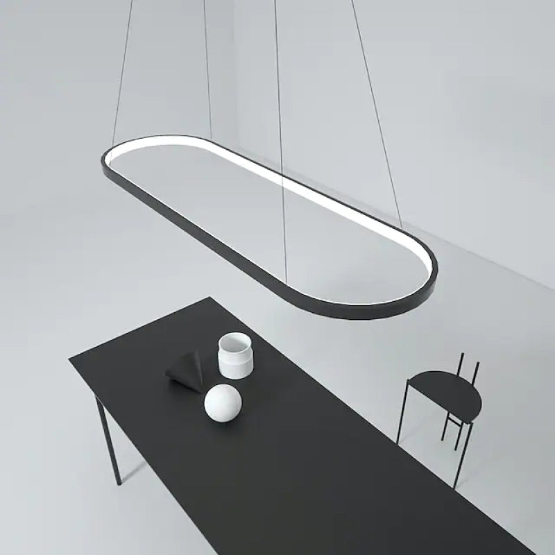 Junel Minimalist Oval Interior Hanging Pendant Light - Lamp Copper