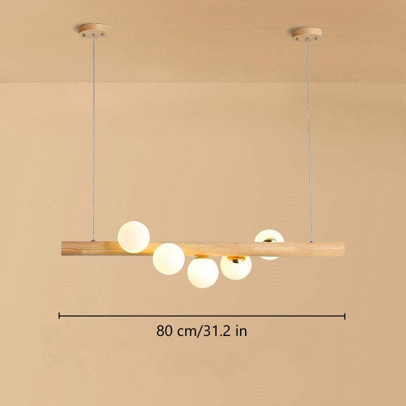 Valentina Glass Bubble Pendant Light Wood/Walnut - Lamp Copper