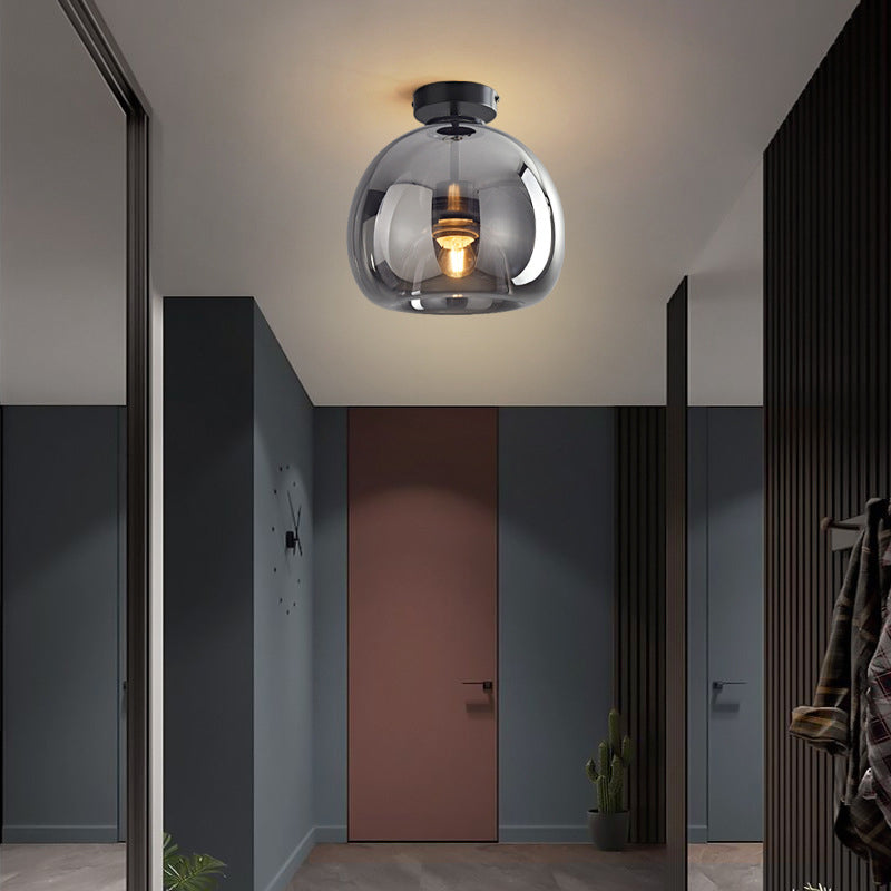 Rhea Glass Semi-Flush Mount Ceiling Light/Pendant Light - Lamp Copper