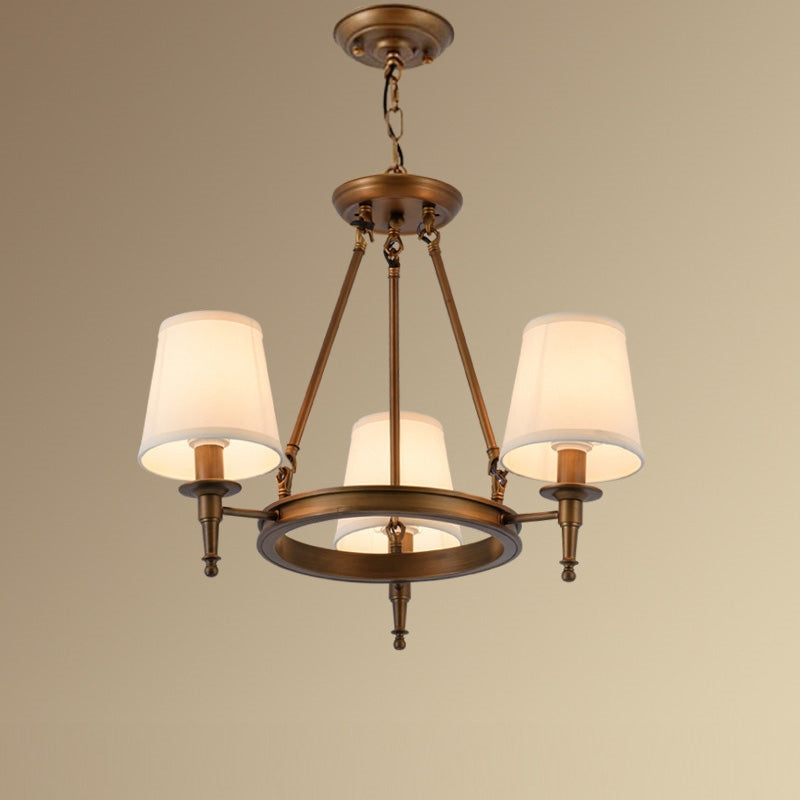 Silva vintage Ring Metal/Fabric Chandelier, Black/Copper - Lamp Copper