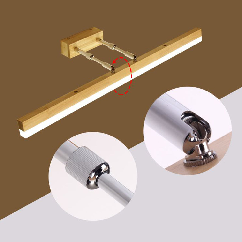 Muto Classic Wood Stretchable Mirror Vanity Bathroom Wall Lamp - Lamp Copper