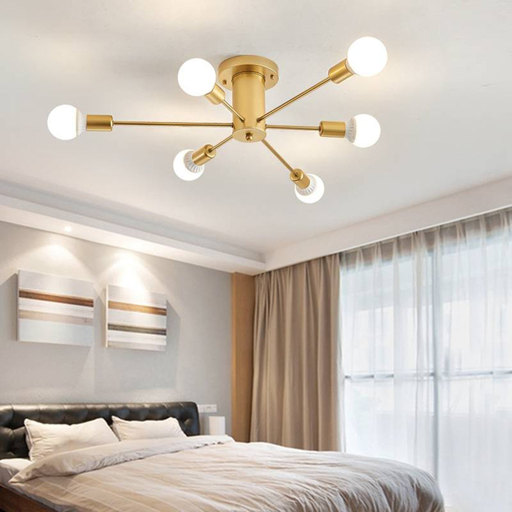 Silva Modern Simple Flush Mount Ceiling Light, 6/8/10 Heads - Lamp Copper