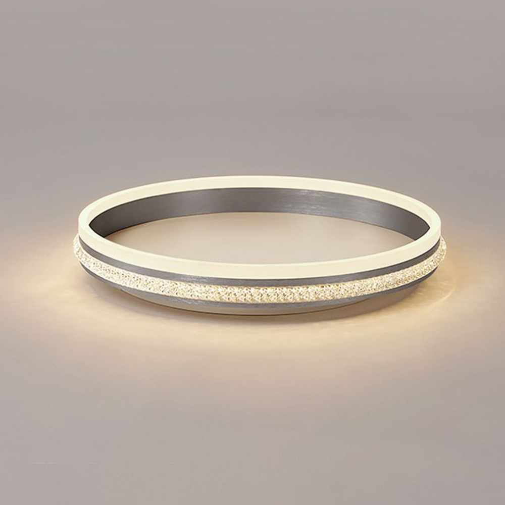 Arisha Modern Ring Metal/Acrylic Flush Mount Ceiling Lights, Silver - Lamp Copper