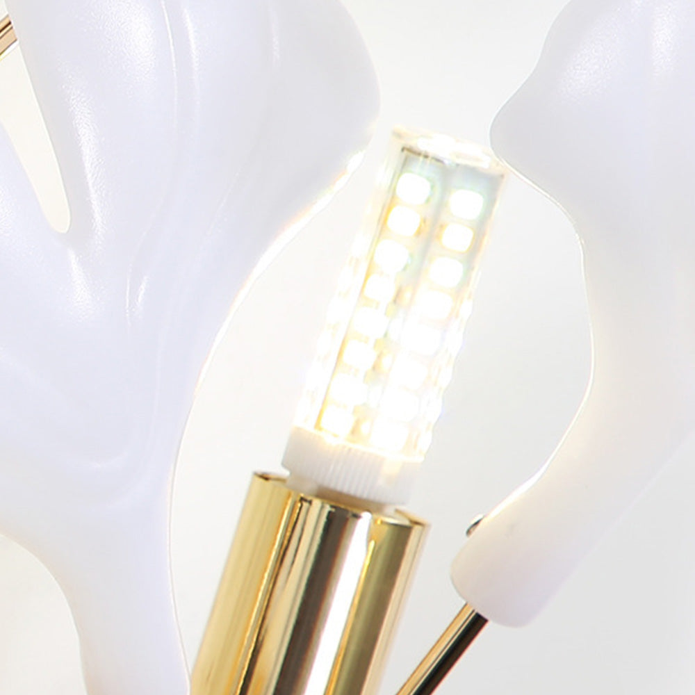 Olivia Decorative Flower in Golden White Ceramic Wall Lamp - Lamp Copper