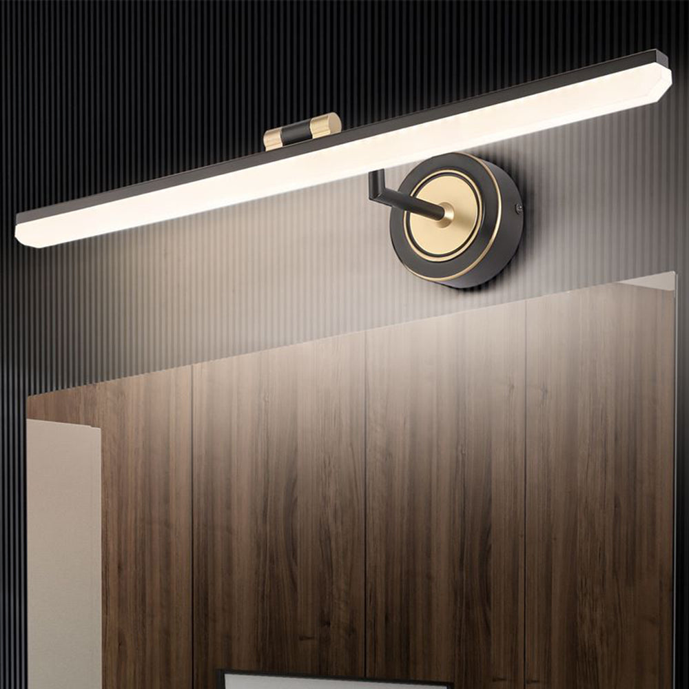 Arisha Vintage Linear Metal/Acrylic Wall Lamp, Black/Gold - Lamp Copper