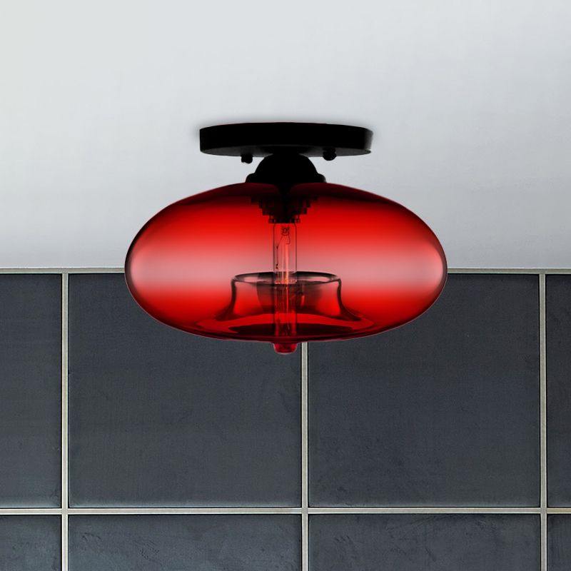 Valentina Industrial Art Deco Globe Flush Mount Ceiling Light Living Room - Lamp Copper