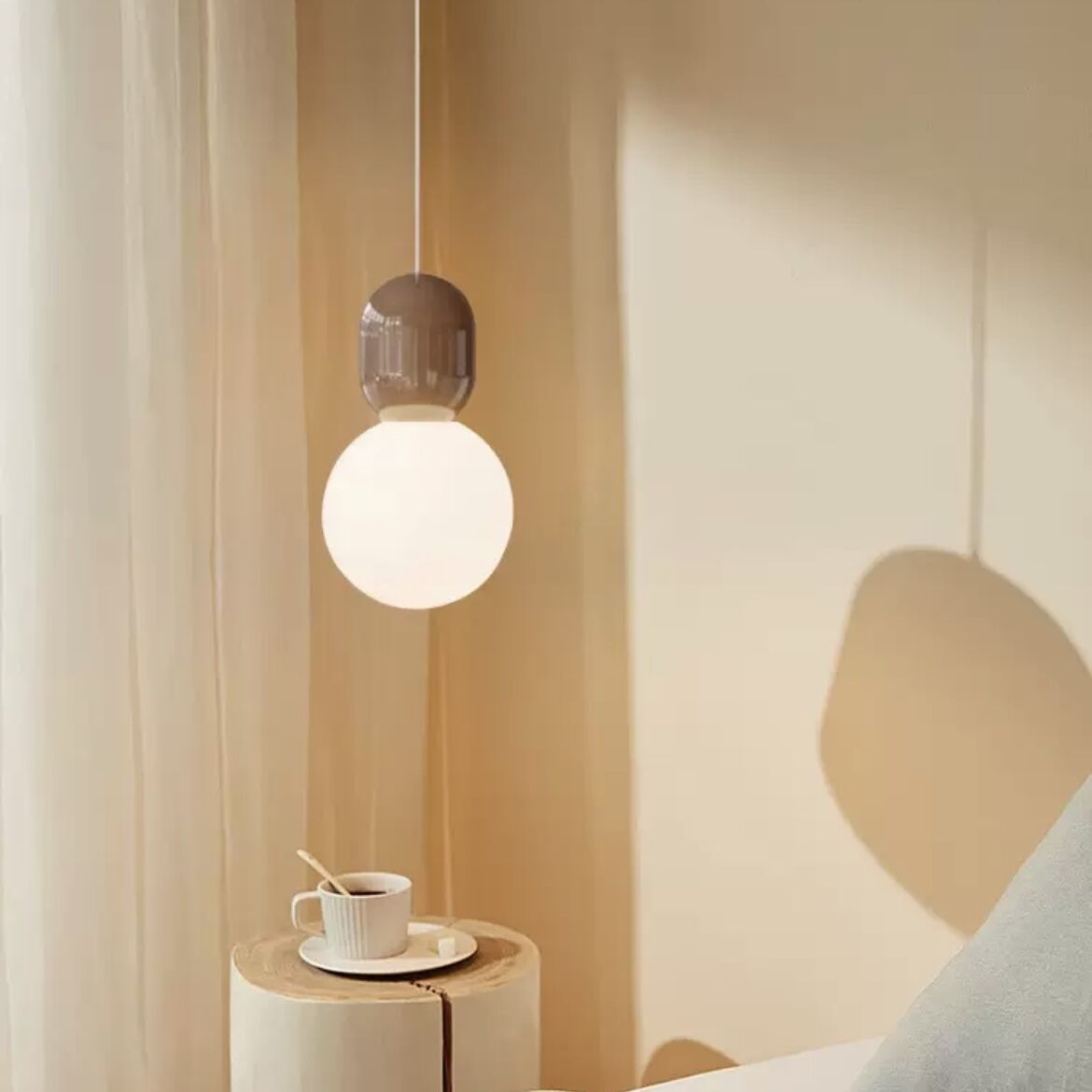 Valentina Modern Minimalist Glass/Metal Pendant Light Dining Room - Lamp Copper